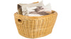 Double Wall Wicker Oval Storage Basket, Natural Brown