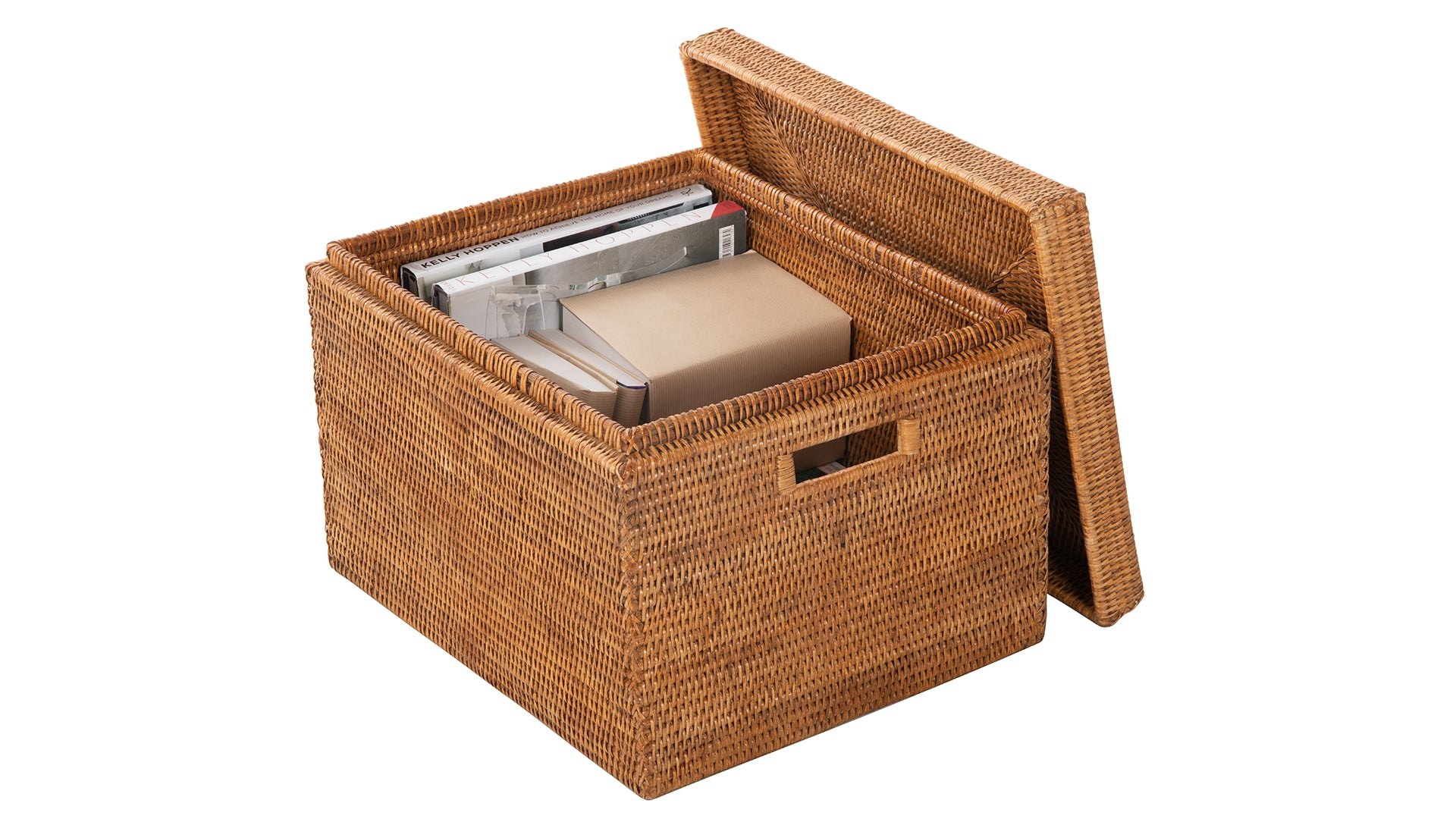 Storage Box With Lid / Woven Rattan Bathroom Amenities Box / Bathroom  Storage Box / Organiser With Lid /L 33cm H 16cm W 15cm 