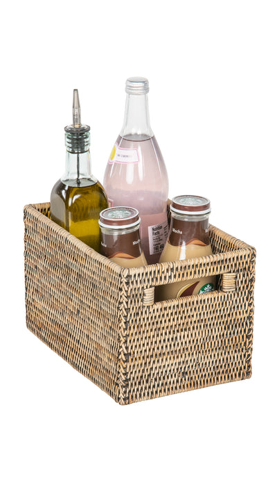 La Jolla  Rattan Shelf Basket with Handles