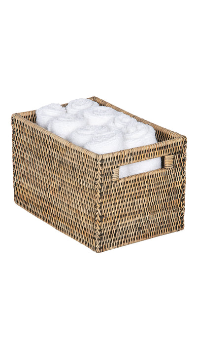 La Jolla  Rattan Shelf Basket with Handles