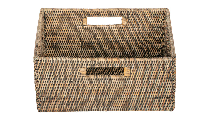 La Jolla  Rattan Shelf Basket with Handles
