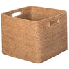 Loma Decorative Square Rattan Storage Basket with Handles