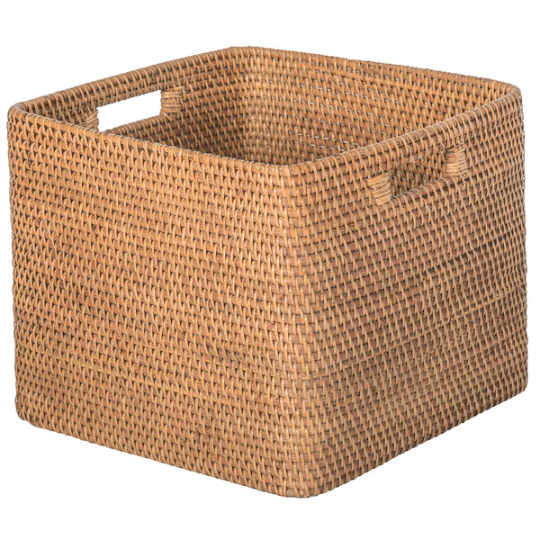 Set of 5 Brown Wicker Baskets for Storage, Shelf Baskets
