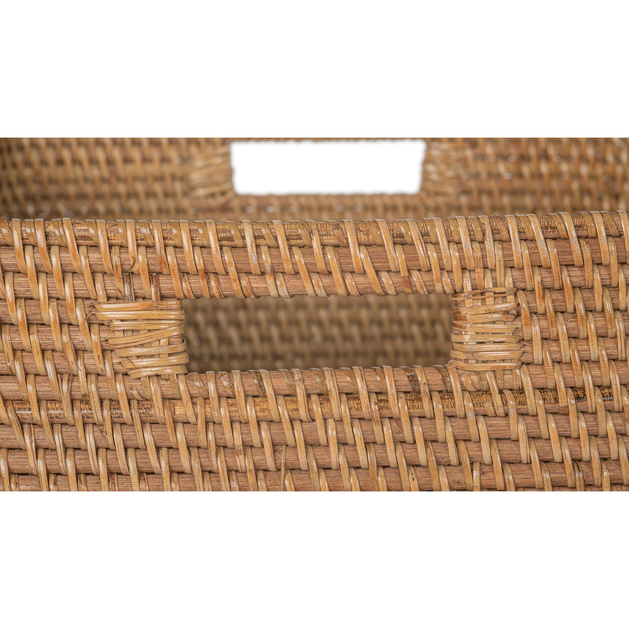 Loma Decorative Square Rattan Storage Basket with Handles