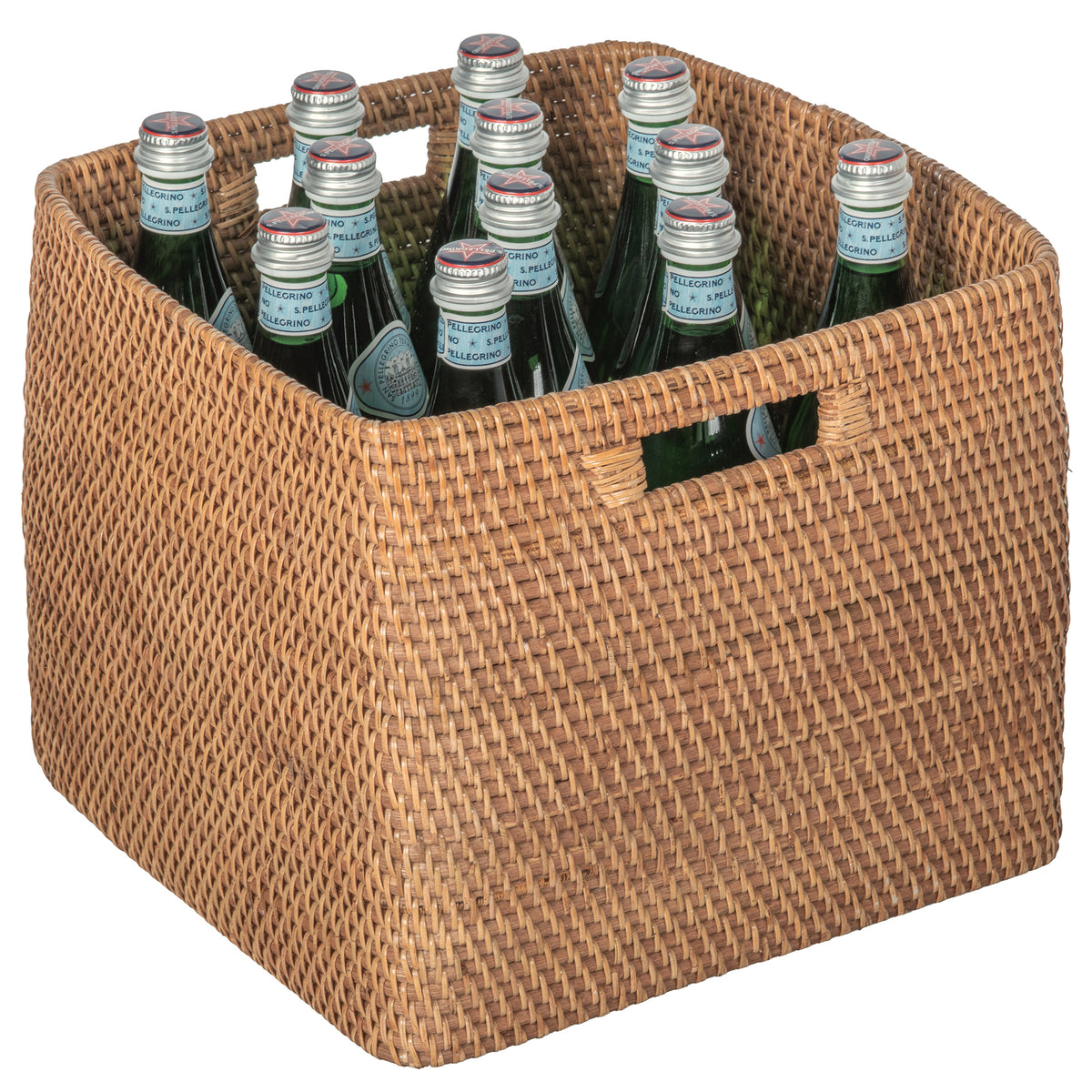 Rattan Tote Rectangular Storage Basket L 33 X W25 X H12 Cm 