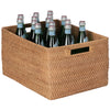 Loma Rectangular Decorative Rattan Storage Basket with Handles