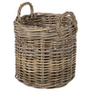 Nusa Round Kobo Basket with Ear Handles, Gray-Brown