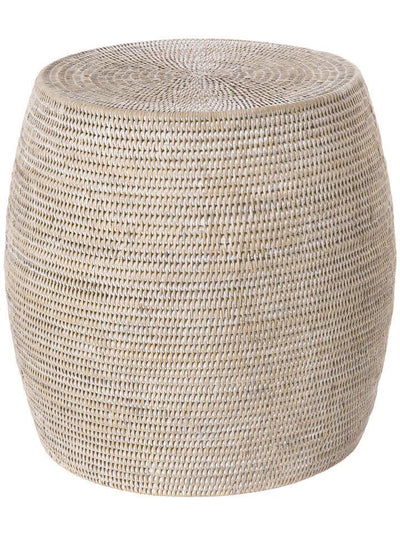 La Jolla Round Rattan Stool and Side Table