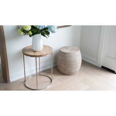 La Jolla Round Rattan Stool and Side Table