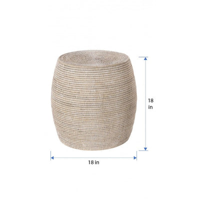 La Jolla Round Rattan Stool and Side Table