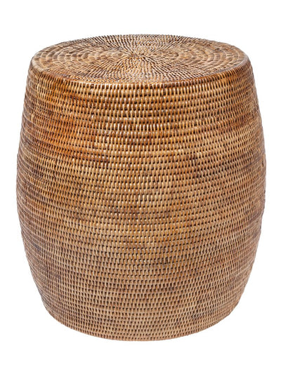 La Jolla Round Rattan Stool and Side Table