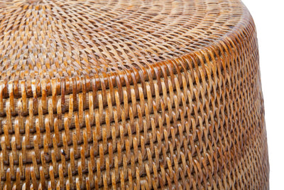 La Jolla Round Rattan Stool and Side Table