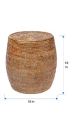 La Jolla Round Rattan Stool and Side Table