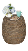 La Jolla Round Rattan Stool and Side Table