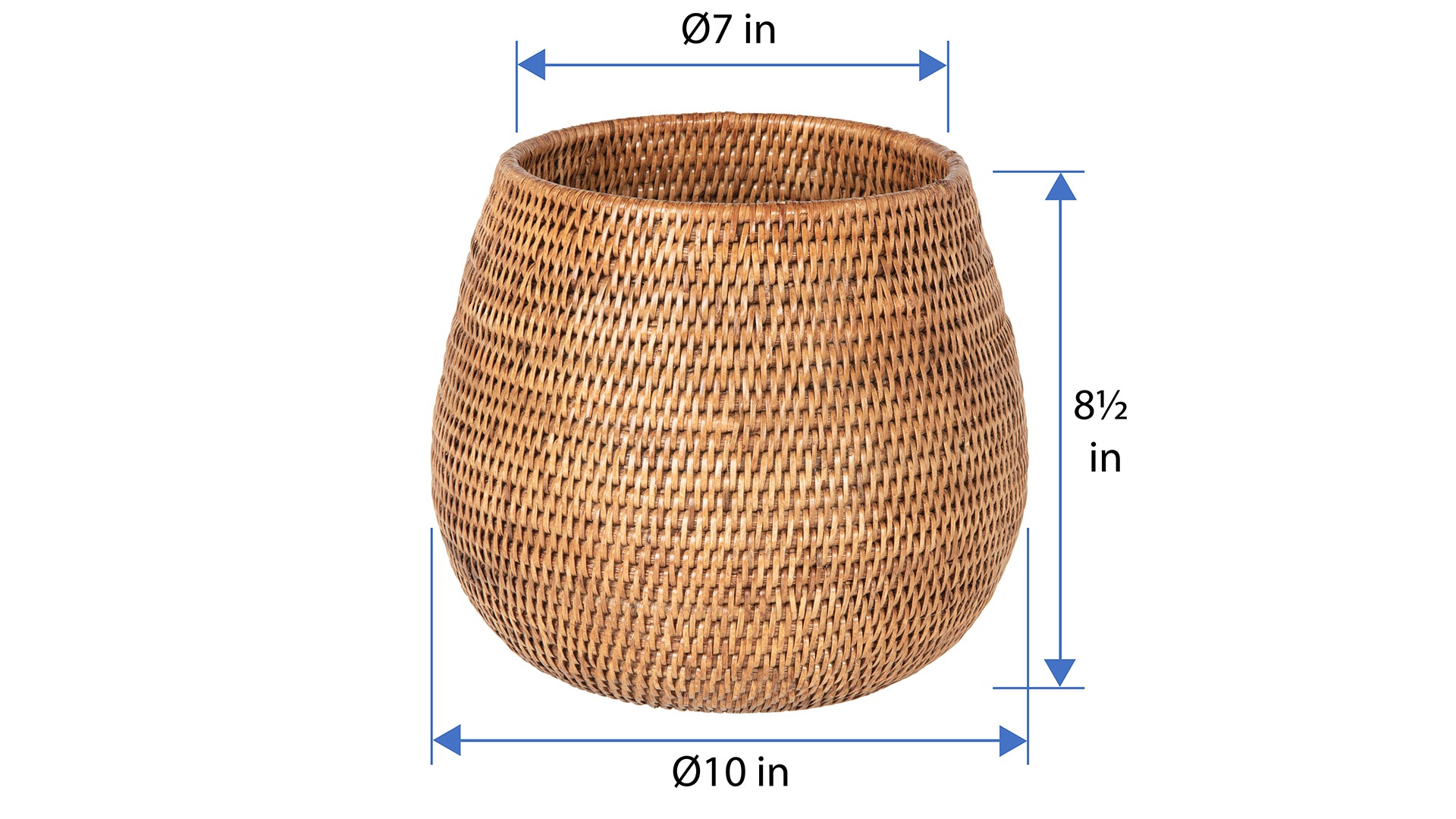 La Jolla Coco Rattan Planter and Bowl