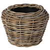 Rattan Kobo Indoor & Outdoor Planter Basket with Plastic Pot