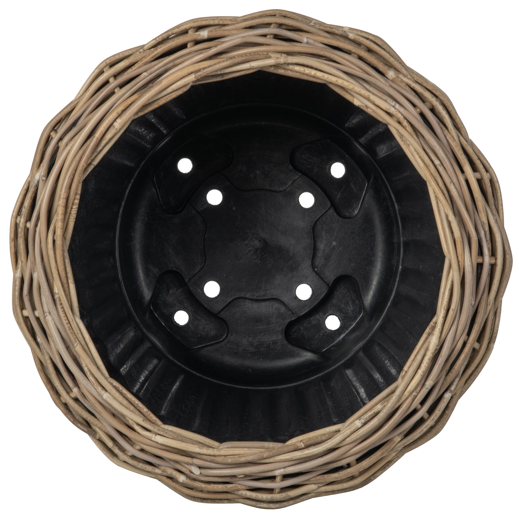 Rattan Kobo Indoor & Outdoor Planter Basket with Plastic Pot