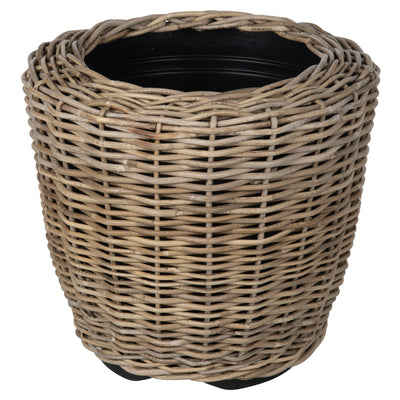 Rattan Kobo Indoor & Outdoor Jar Planter Basket with Plastic Pot