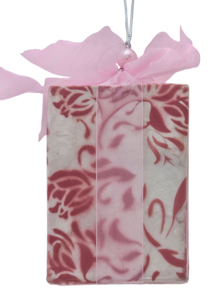 Pink Capiz Gift Ornament, Set of 2