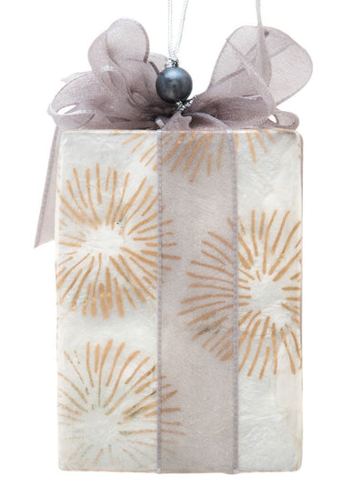Natural Capiz Gift Ornament, Set of 2