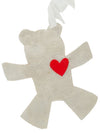 Capiz Bear with Heart Tree Ornament Large, Set of 2