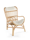 Rattan Loop Lounge Chair with Seat and Head Cushion