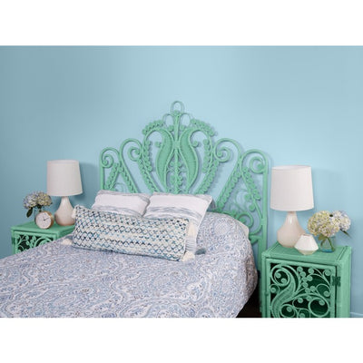 Peacock Rattan Headboard, Mint