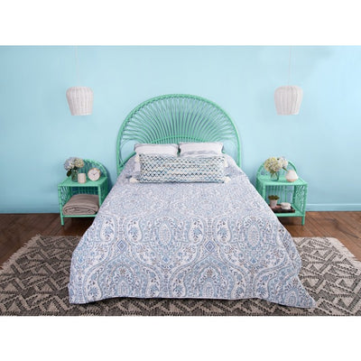 Rattan Loop Headboard, Mint