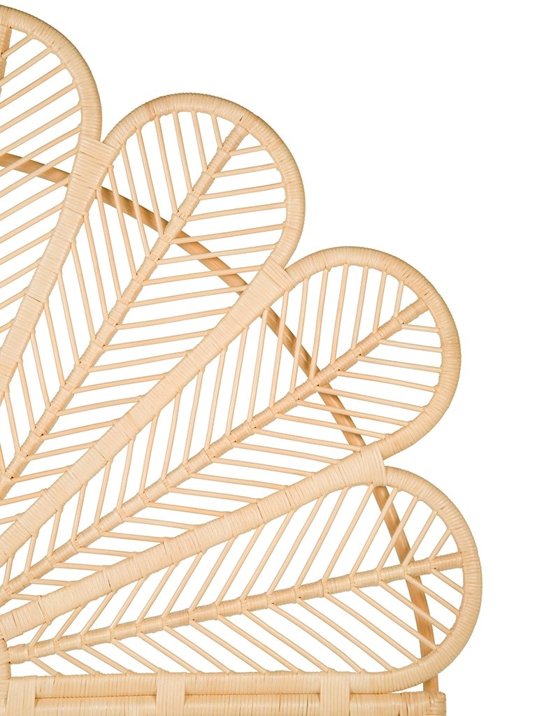 Kouboo Twin Size Natural Rattan Petal Headboard Close Up