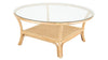 Visayas Rattan Coffee Table with Glass Top, Natural Color