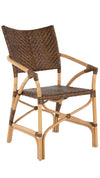 Kandi Rattan Dining Arm Chair, Brown, Set of 2 Chairs