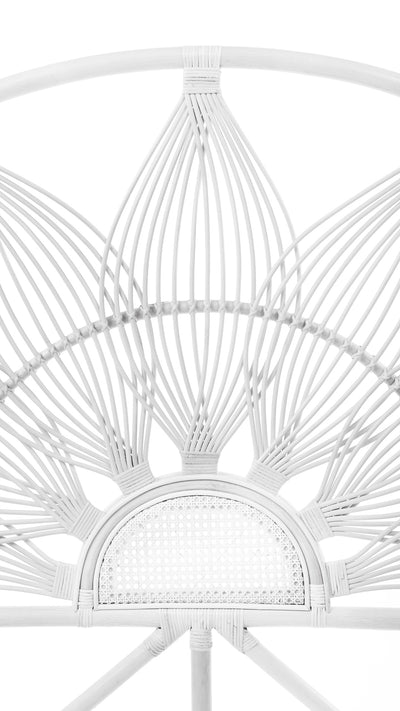 Rattan Sunflower Headboard, White