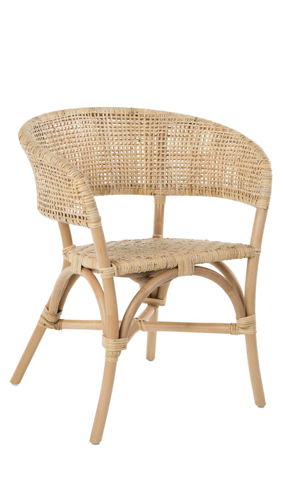 Rattan Cane Webbing Club & Dining Chair, Natural