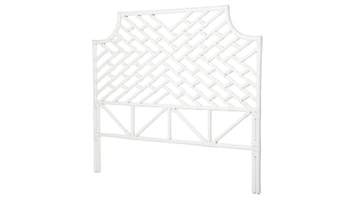 Rattan Chippendale Headboard, White