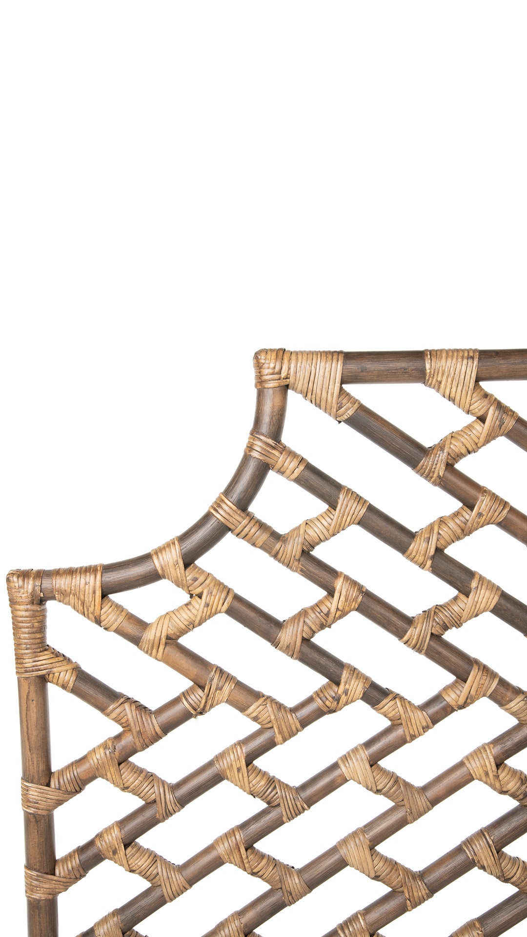 Rattan Chippendale Headboard, Antique Brown