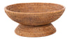 Kouboo Large La Jolla Pedestal Honey Brown Rattan Fruit Bowl 