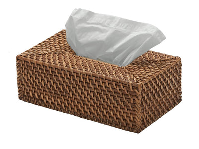 Kouboo Honey Brown Laguna Rectangular Rattan Tissue Box Cover