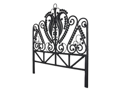 Kouboo Black Peacock Rattan Headboard