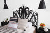 Kouboo Black Peacock Rattan Headboard As Part Of Bedroom Setting