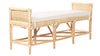 Kouboo Natural Rattan Sandbar Bench With White Seat Cushion Sideview