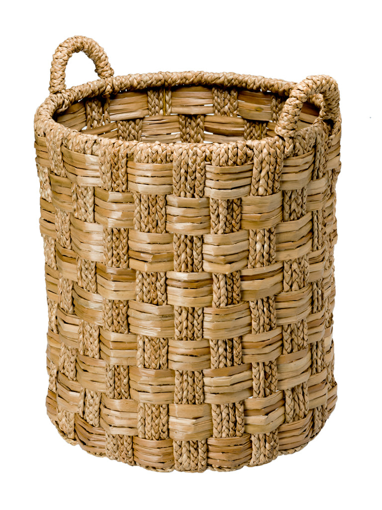 Round Braided Seagrass Basket, Natural
